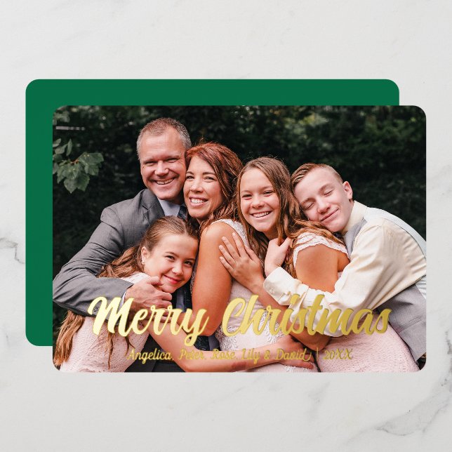 Elegant Merry Christmas Custom Photo (Front/Back)