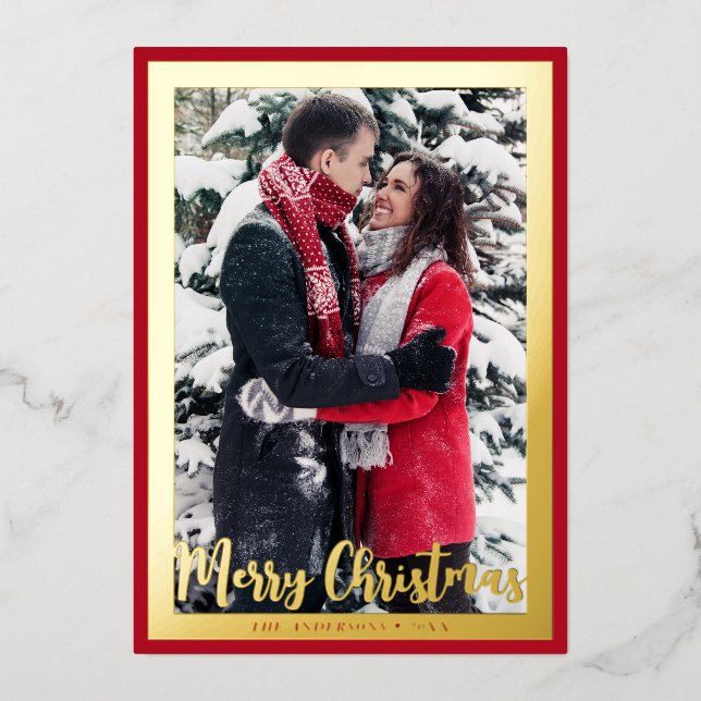 Elegant Merry Christmas Custom Photo Frame   (Front)
