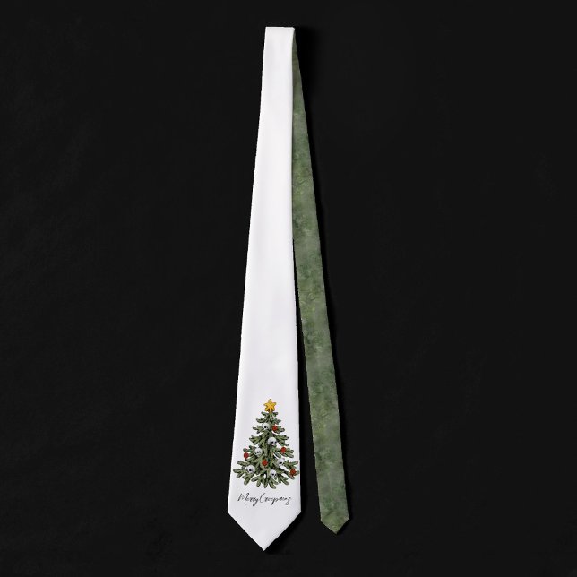 Elegant Merry Christmas | Dusty Mauve Pink Tree Tie (Creator Uploaded)