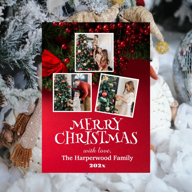Elegant Merry Christmas Family Photo Collage (Creator Uploaded)