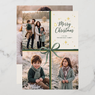Elegant Merry Christmas Frame Family Photo Collage