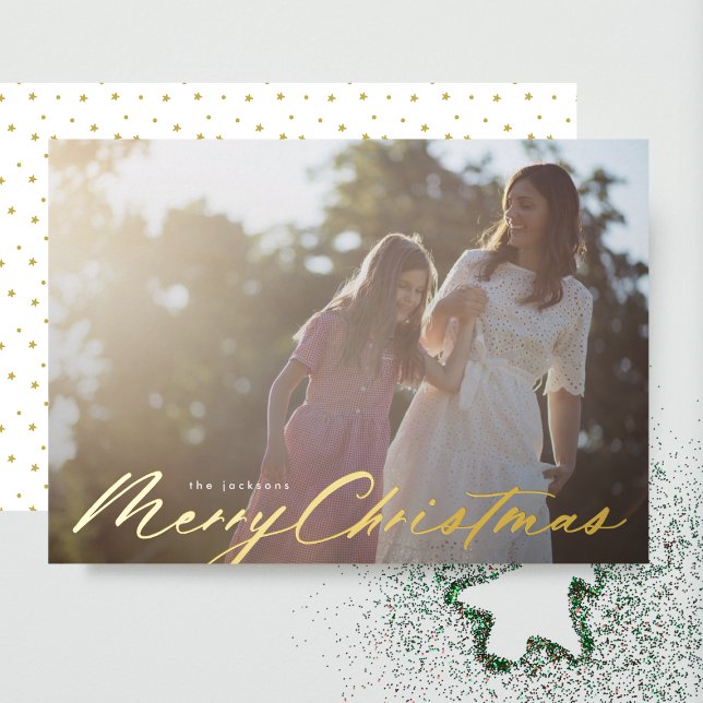 Elegant Merry Christmas Gold Pressed Photo (Creator Uploaded)