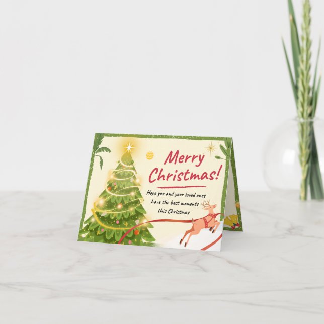Elegant Merry Christmas Greeting Card (Front)