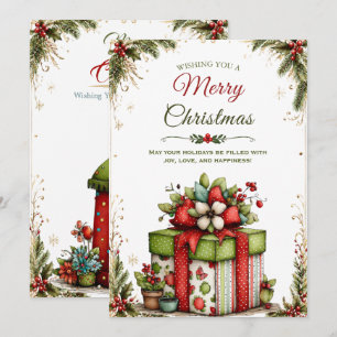 Elegant Merry Christmas Greeting Card Set