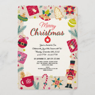 Elegant Merry Christmas Holiday Greeting Card