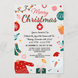 Elegant Merry Christmas Holiday Greeting Card