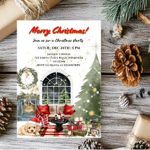 Elegant Merry Christmas Holiday Party Invitation