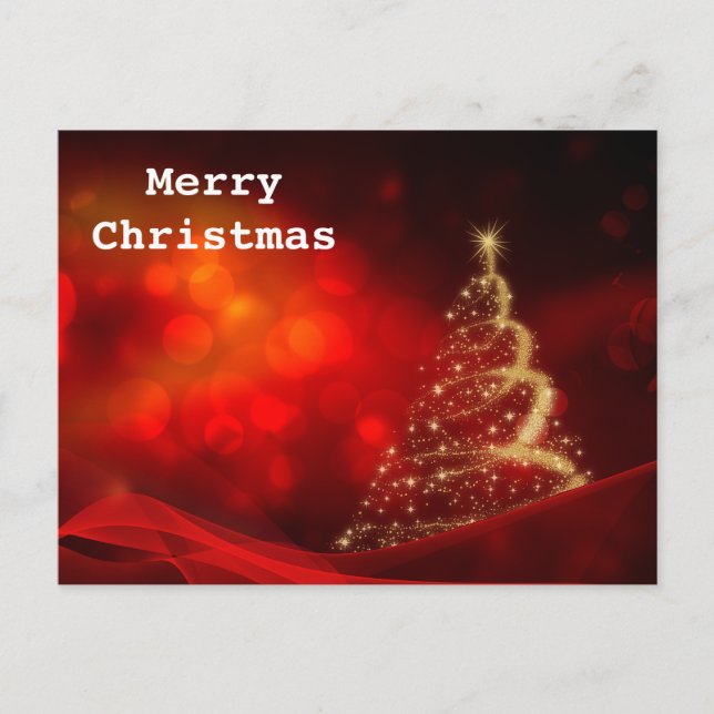 Elegant Merry Christmas Holiday Postcard (Front)
