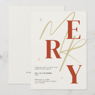 Elegant Merry Christmas Invitation Typography
