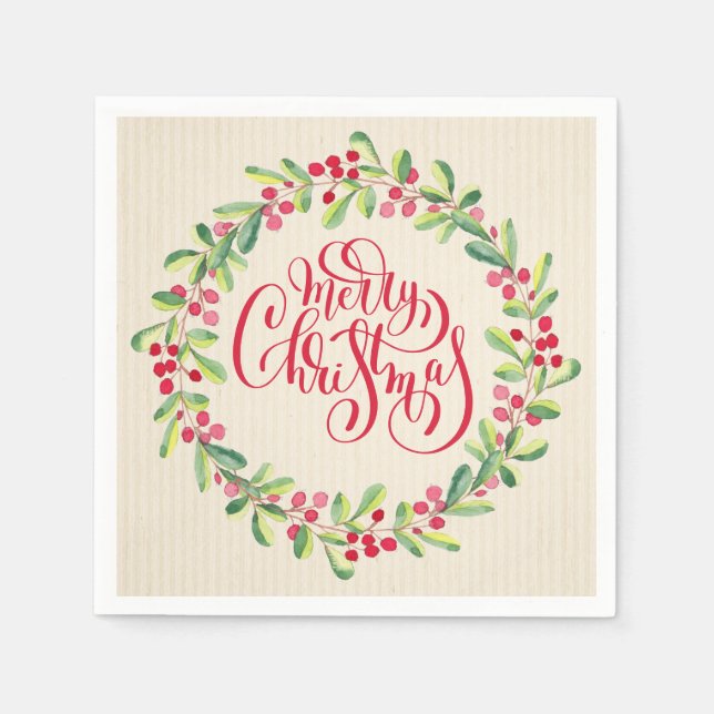 Elegant Merry Christmas Napkin (Front)