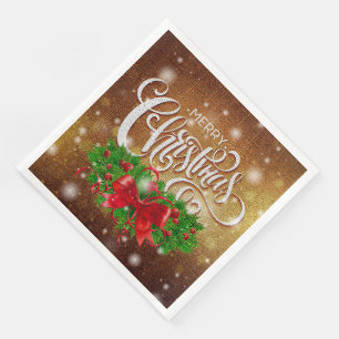 Elegant Merry Christmas Party Napkin