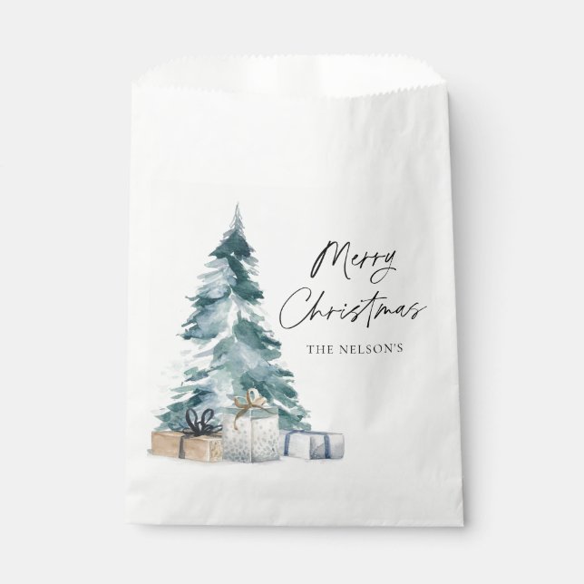 Elegant Merry Christmas Party Paper Favour Bags (Front)