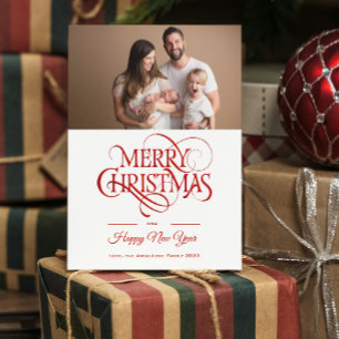 Elegant Merry Christmas Photo Holiday Card