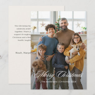 Elegant Merry Christmas Photo Overlay Christmas Holiday Card