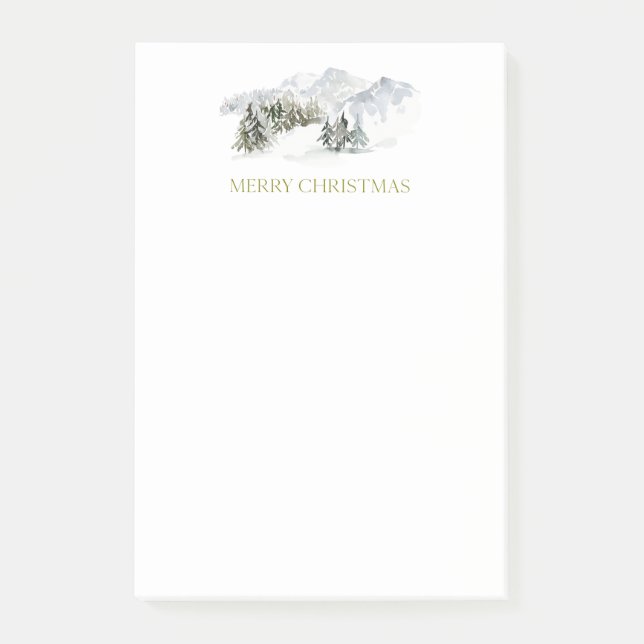 Elegant Merry Christmas Post-it Notes (Front)