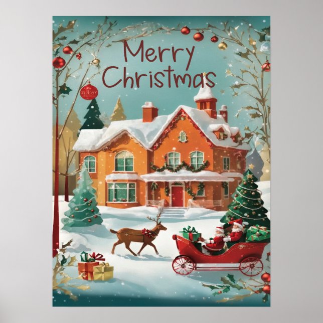 Elegant Merry Christmas  Poster (Front)
