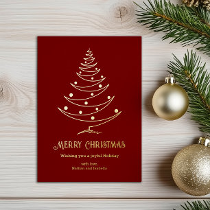 Elegant Merry Christmas Red Gold
