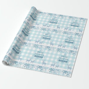 Elegant Merry Christmas Reindeer Pattern Wrapping Paper