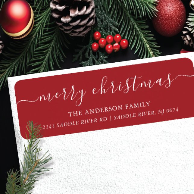 Elegant Merry Christmas Return Address Label (Creator Uploaded)