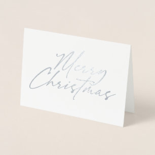 Elegant Merry Christmas script Foil Card