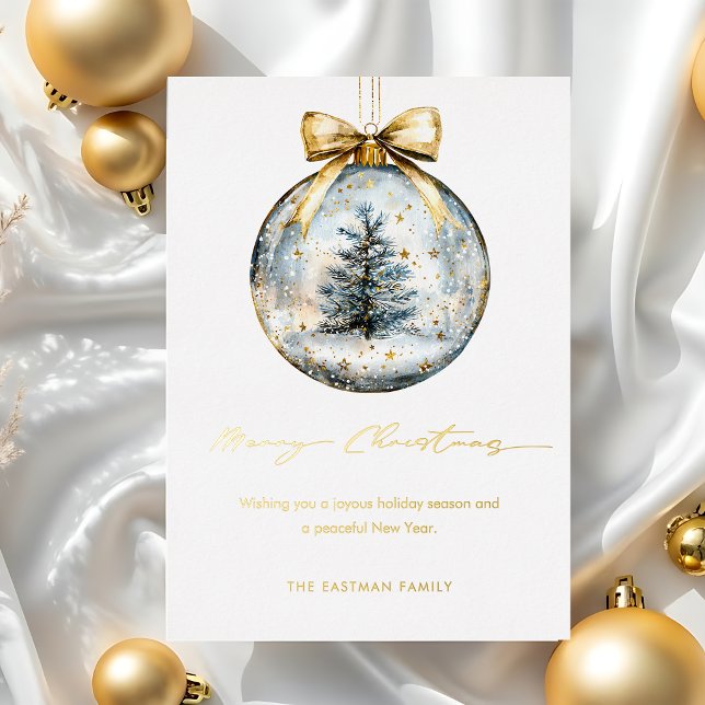 Elegant Merry Christmas Script Gold Ornament (Creator Uploaded)