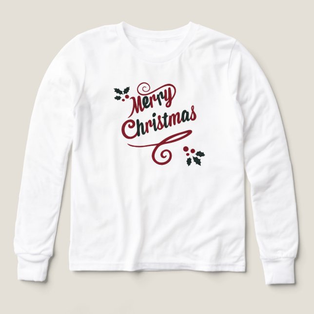 Elegant Merry Christmas Script Hoodie (Design Front)