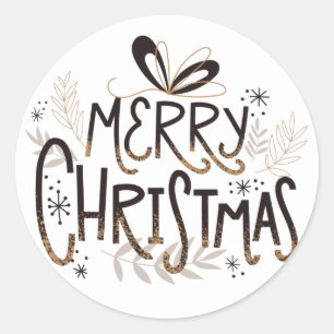Elegant Merry Christmas Script Sticker