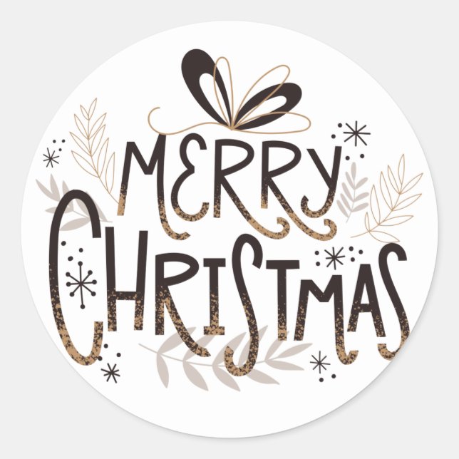 Elegant Merry Christmas Script Sticker (Front)