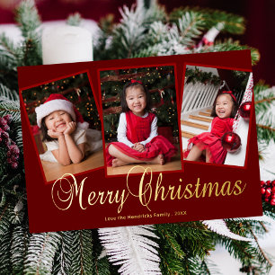 Elegant Merry Christmas Script Three Photo