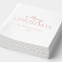Elegant Merry Christmas Simple Party Rose Gold