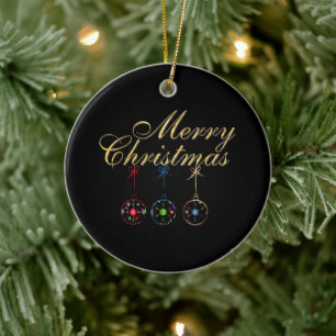 Elegant Merry Christmas Snowflake Art Ceramic Tree Decoration