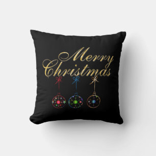 Elegant Merry Christmas Snowflake Art Cushion