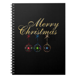 Elegant Merry Christmas Snowflake Art Notebook