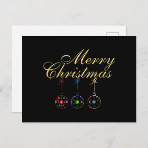 Elegant Merry Christmas Snowflake Art Postcard