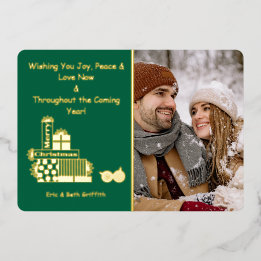 Elegant Merry Christmas Stack of Presents Photo