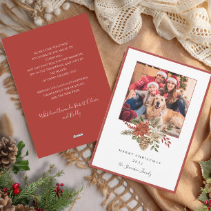 Elegant Merry Christmas Terracotta Photo Holiday Card