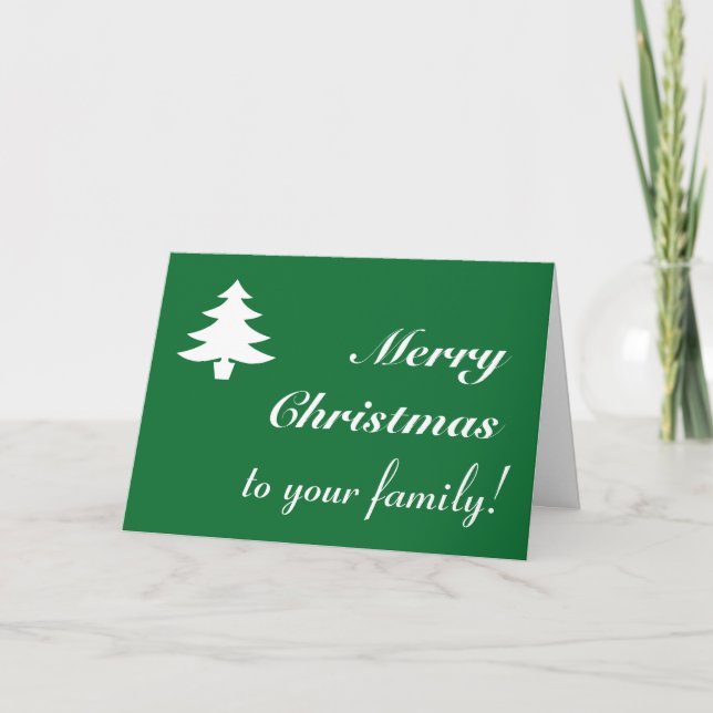 Elegant "Merry Christmas to your family!" Card (Front)
