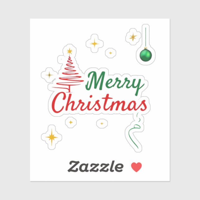 Elegant Merry Christmas Tree Holiday Design (Sheet)