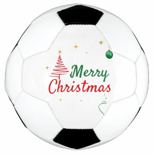 Elegant Merry Christmas Tree Holiday Design Soccer Ball