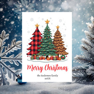 elegant merry christmas trees non photo holiday card