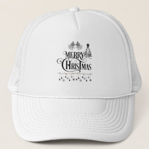 Elegant Merry Christmas Typography Design Trucker Hat