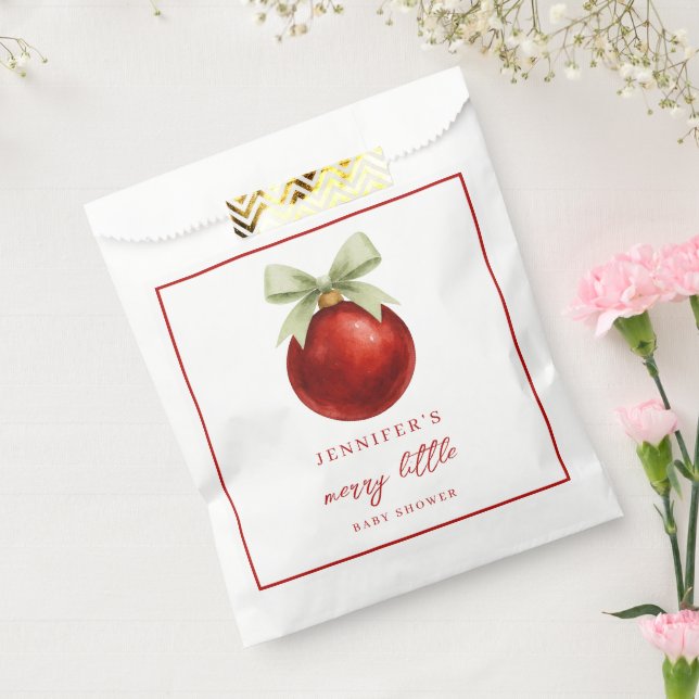 Elegant Merry Little Christmas Baby Shower Favour Bags (Sealed)