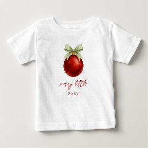 Elegant Merry Little Christmas Cute Baby T-Shirt