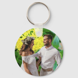 Elegant “Merry & Married” Christmas Ornament Key Ring