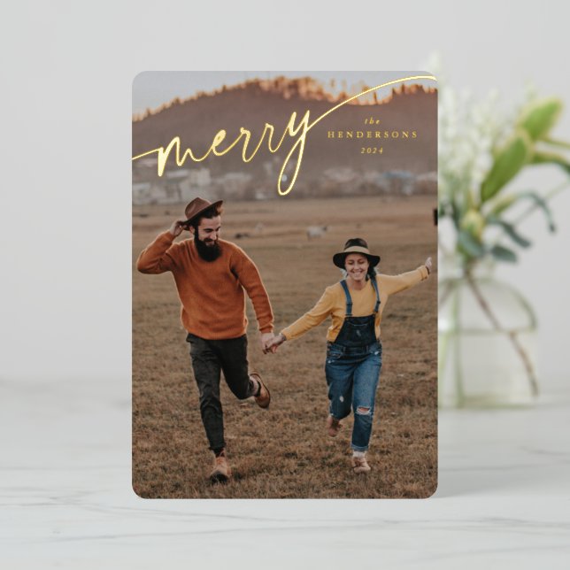 Elegant Merry Typographic Script (Standing Front)