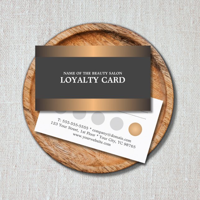 Elegant Metal Copper Salon Loyalty Card (Creator Uploaded)