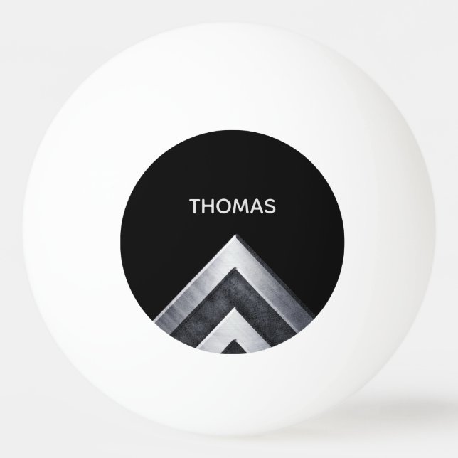 Elegant Metal Pattern Monogrammed Ping Pong Ball (Front)