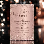 Elegant Metal Rose Gold Glitter 70th Birthday Chic Invitation<br><div class="desc">Celebrate a fabulous milestone with this Elegant Metal Rose Gold Glitter 70th Birthday Chic Invitation! Featuring a sleek metallic rose gold design with dazzling glitter details, this invitation is perfect for a stylish and sophisticated birthday celebration. Whether you're hosting an elegant dinner, cocktail party, or intimate gathering, this chic invite...</div>