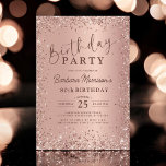 Elegant Metal Rose Gold Glitter 80th Birthday Chic Invitation<br><div class="desc">Celebrate a milestone in style with this Elegant Metal Rose Gold Glitter 80th Birthday Invitation! Featuring a luxurious rose gold metallic design with shimmering glitter accents, this invitation sets the perfect tone for a sophisticated and glamourous celebration. Ideal for an elegant soirée, dinner party, or upscale gathering, it adds a...</div>