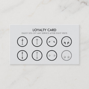 Elegant Metallic Black Body Piercing Loyalty Card
